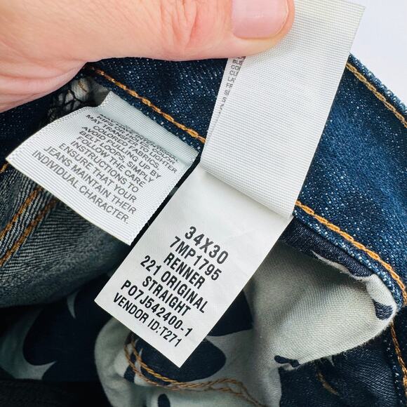 Lucky Brand Men’s 221 Original Straight Jeans Dark Wash Size 34x30 - Picture 5 of 6